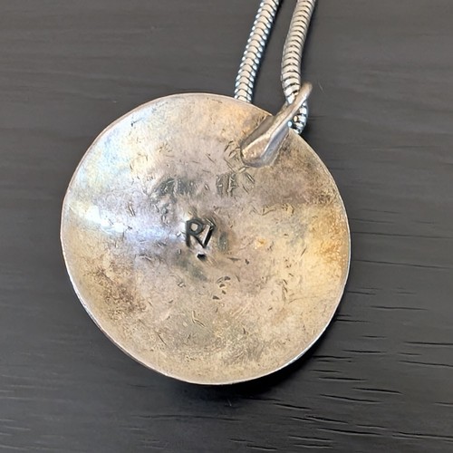 Vintage Navajo Roy Vandever Sterling Silver Turquoise & Coral Pendant Necklace - Picture 12 of 13