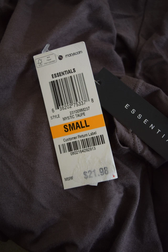 Alfani 女式 Mystic Taupe Intimates Essentials 睡衣上衣 S — 第 4/4 张图片