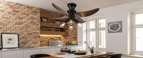 Retro Ceiling Fans with Lights and Remote, 42 Inch Ceiling Fan with 6 Speed - Picture 8 of 9