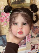 30in Reborn Baby Doll Hand-Rooted Hair Painted Toddler Girl With Cloth Body Kits