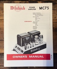McIntosh MC75 MC-75 Amplifier  Owner / User Manual Original  1