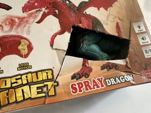 Télécommande dinosaure DEL éclairage dragon marcheur rugissant et pulvérisant fumée - Photo 1 sur 14