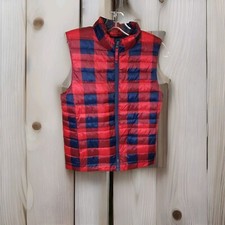 Lands End Kids Youth Quilted Puffer Vest Size M 10-12 Polyester RED BLUE