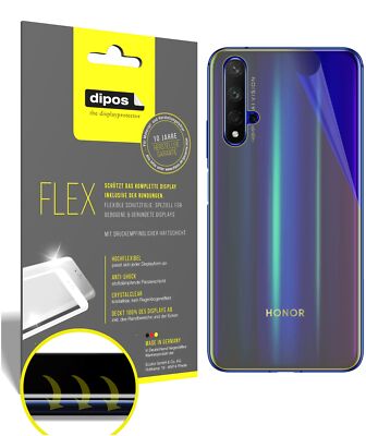 2x Schutzfolie für Honor 20S Rückseite inkl. Rundung 3D Full Cover Flex Folie