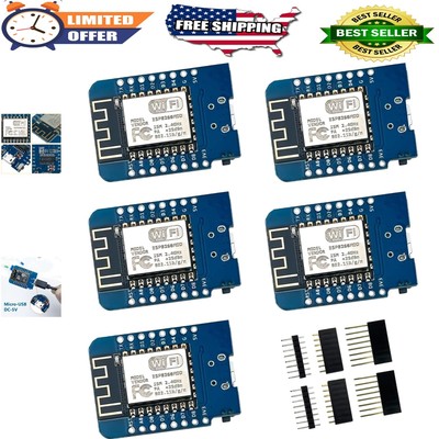 5Pcs D1 Mini NodeMcu ESP-12F WiFi Development Board for Arduino/WeMos - 1MB F...