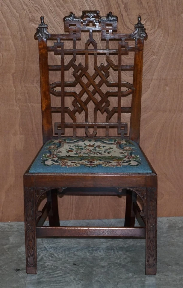 Sechs wichtige George III 1760 Thomas Chippendale chinesische Pagode Esszimmerstühle - Bild 3 von 4