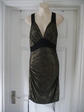 Gold Ce Me Dress Size 12 Stretchy Clubbing Evening Party Stretchy Wiggle