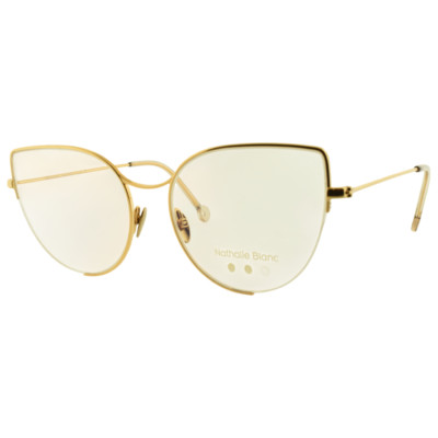 NEW NATHALIE BLANC ALEXANDRA 253 55-18-145 Rose Gold Cat Eye Semi Rimless Frame