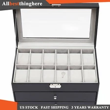 3-Layer Jewelry Storage Box 25 Slots Watch Sunglasses Organizer Display Case