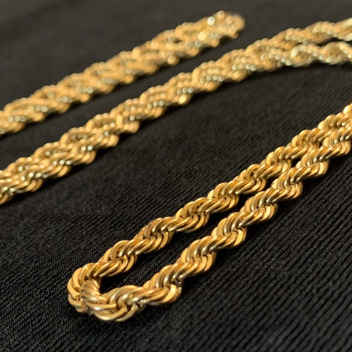 Vtg 80's Bling Gold Tone 4mm Thick Rope Chain Link Necklace 23” | eBay