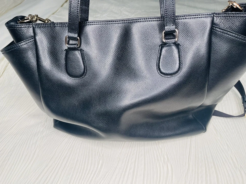 COACH Black Crossgrain Leather Diaper Baby Bag Large Multifunction Tote F57786 - Image 3 of 4