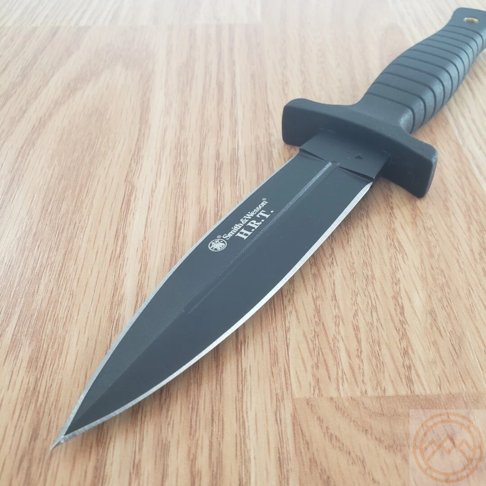 Cuchillo fijo Smith & Wesson HRT Bota 4,87" hoja de acero inoxidable mango de goma Foto 2 de 4