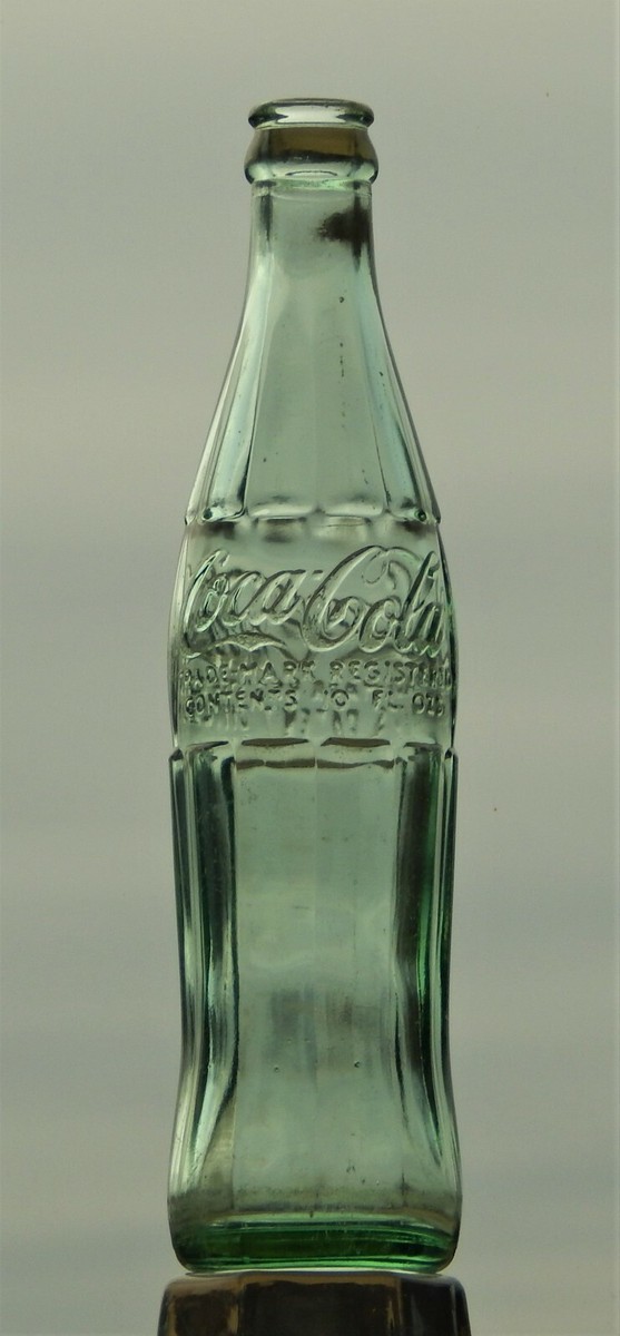 Vintage Coca Cola 10 oz Embossed Green Glass Soda Bottle