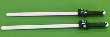 2 Space Sword Electronic Lightsabers Green Blue Lights Up Sound 26" READ