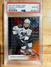 2019-20 UD SP Game Used CHL ALEXIS LAFRENIÈRE Orange Parallel /199 PSA 10 Pop 1