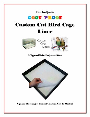 Dr.Joeljans Goof Proof Custom Cut Bird Cage Liner Plain-Poly Coated & Wax 150ct