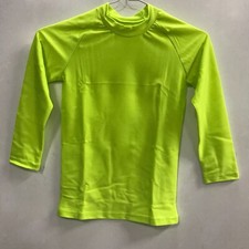 Kids Long Sleeve Swim Shirt UPF 50 Sun Protection. Lime Green