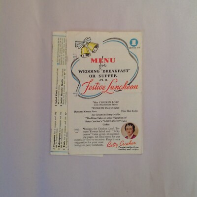 Vtg Betty Crocker Recipe Booklet Series 10 Wedding Breakfast Supper Luncheon 40s