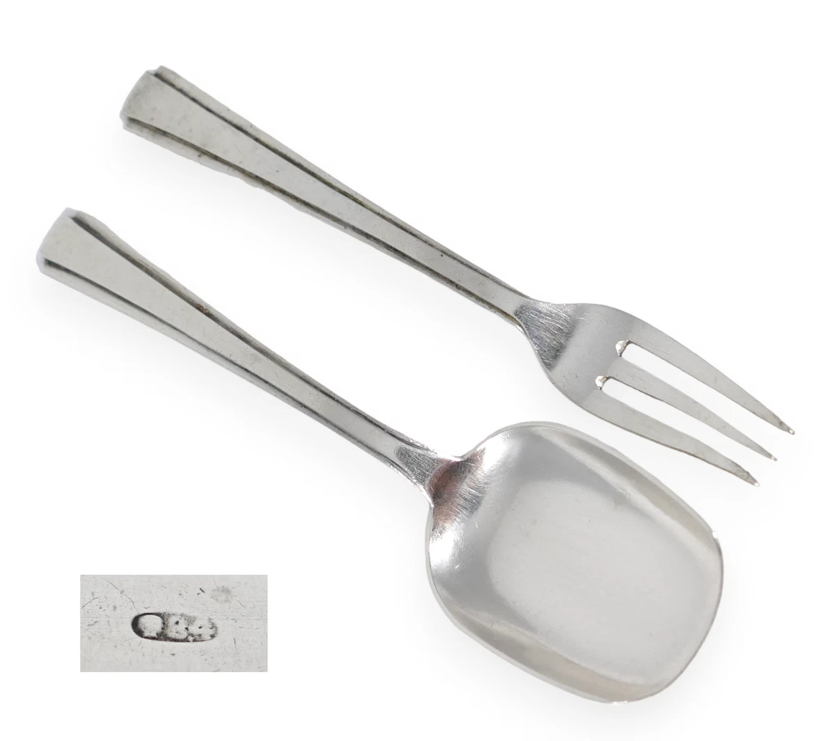 Silver baby knife shop fork and spoon set