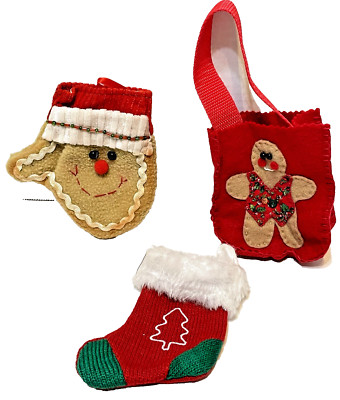 Christmas Card Money Holders Ornaments Mitten Stocking Tree Bag Gingerbread Lot