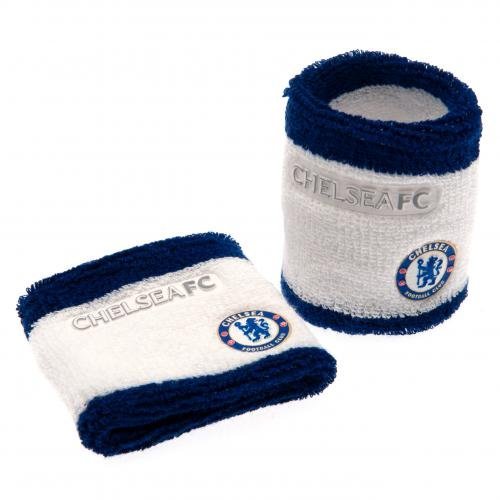 Chelsea FC Wristbands / Sweatbands White & Blue Official Licensed Football Club