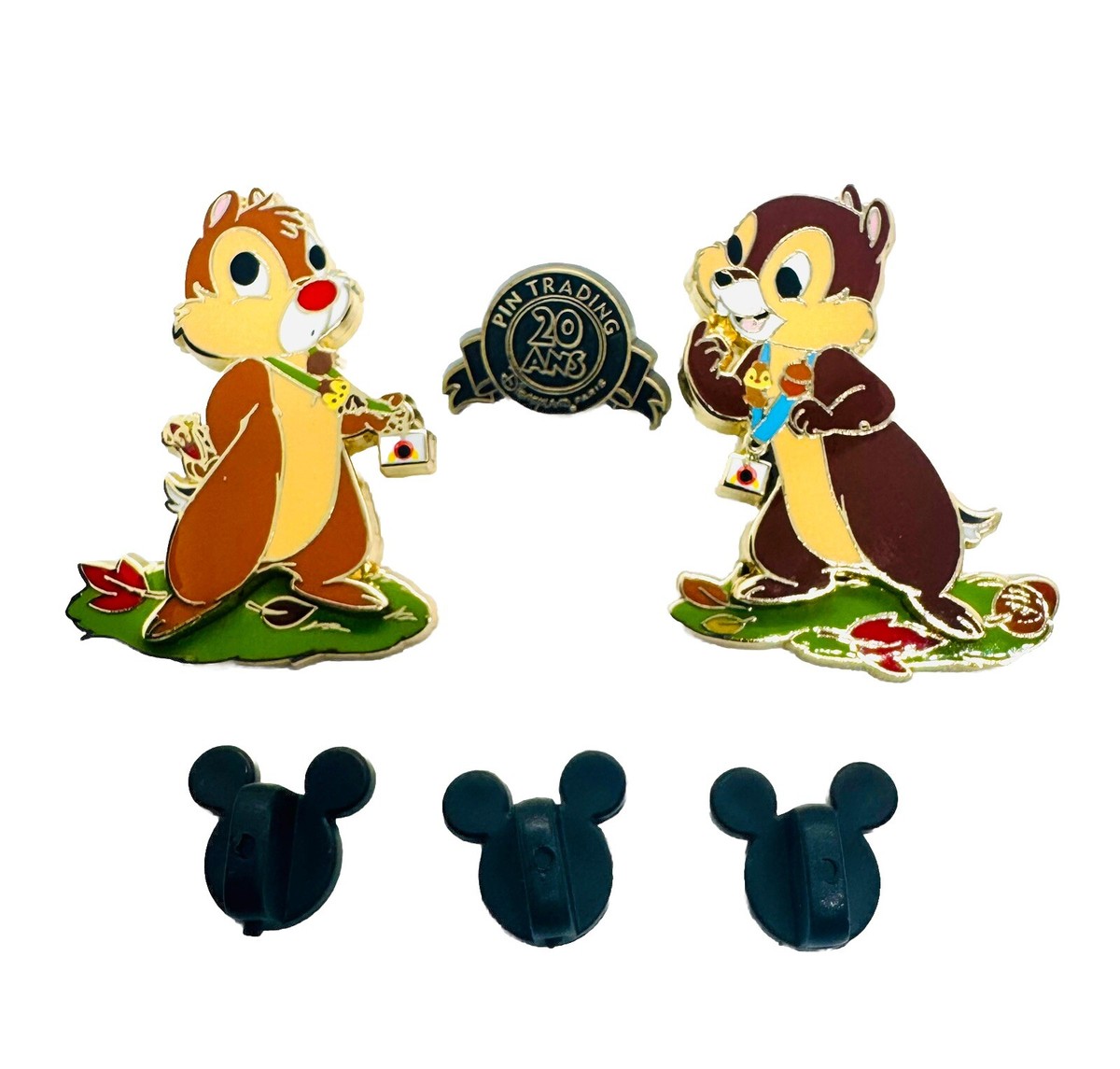 貴重✨️ Disney PINS ディズニーランド ピンバッジ 海外 アメリカUS Disney Pins 2021 DLP 20th Anniversary Chip & Dale Set