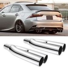 For Lexus IS F ES 2x 2.5" Inlet 3" Outlet 19" Long Dual Blast Pipe Tip Exhaust