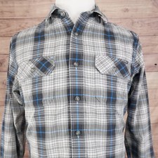 EDDIE BAUER LONG SLEEVE PLAID 100 POLYESTER BUTTON DOWN SHIRT MENS SZ M MEDIUM