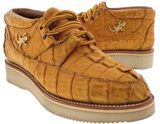 Mens Leather Shoes Real Crocodile Tail Skin Buttercup Zapatos Size 6, 6.5, 12.5