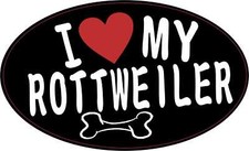 5in x 3in I Love My Rottweiler Vinyl Sticker Car Truck Vehicle Bumper Decal