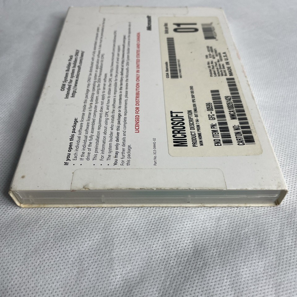 Microsoft Windows 7 Home Premium 64-bit_SP1 +Product Key OEM System ...