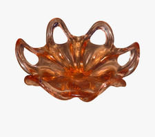 Bohemian Colorful Glass Serving Bowl - 1950s