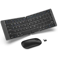 Foldable Wireless Keyboard & Mouse Combo – USB-C Rechargeable – New in Box