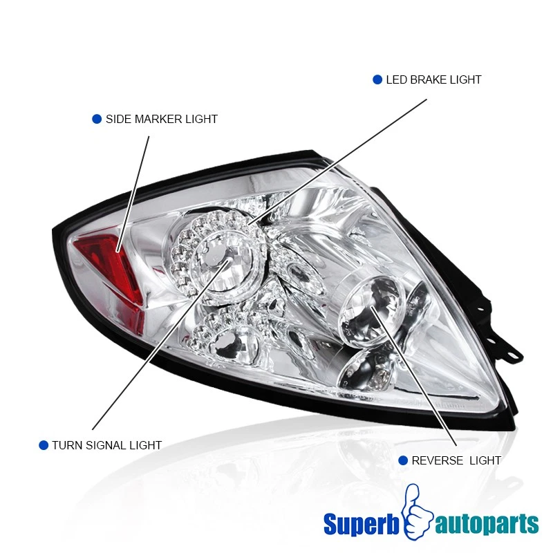 Fits 2006-2011 Mitsubishi Eclipse LED Tail Lights Brake Lamps Pair L+R Foto 3 de 4
