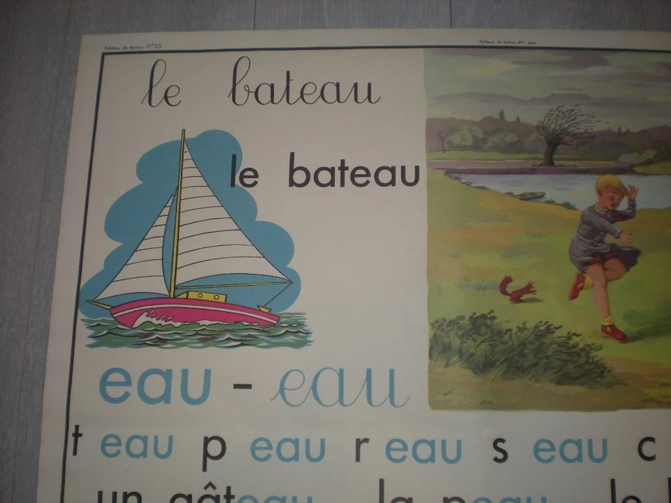 AFFICHE N° 35 N°36 SCOLAIRE POUCET ECUREUIL METHODE LECTURE LE BATEAU DEUX NŒUDS - Photo 2/4
