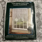 Lace Fan Swag Curtains White-3 Panels 58" X 36"