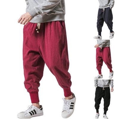Freizeit Herren Japanisch Informal Harem Hakama Hose Stylich Baggy Hippie