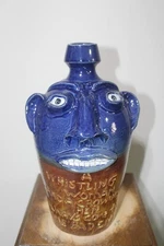 x-tra large ) randy tobias   face jug, pottery, folkart 13''x8'''