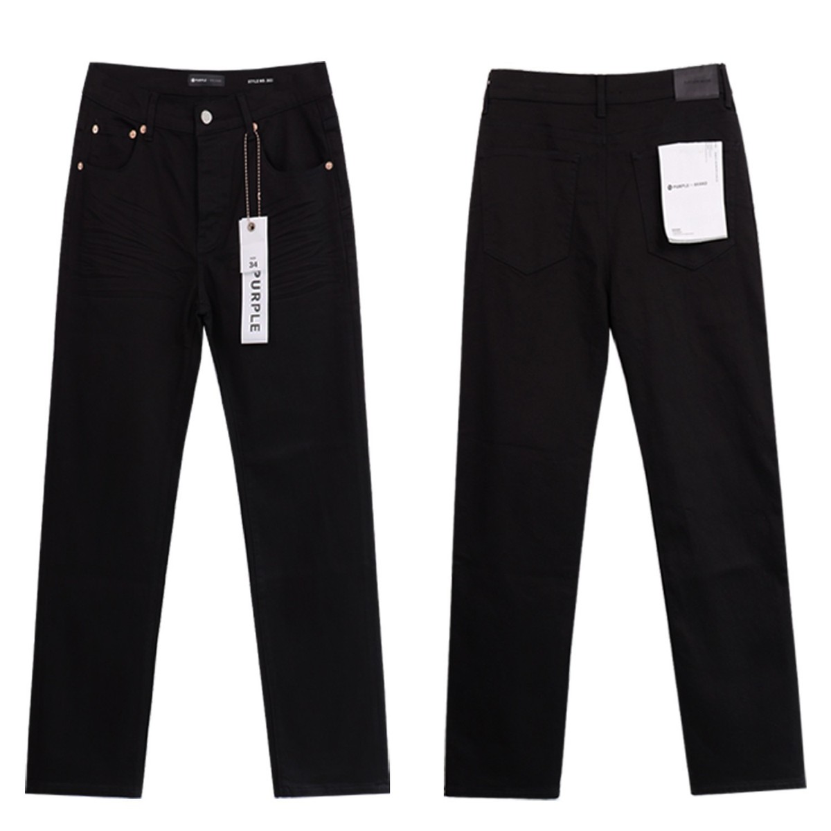 Black Purple Brand Designer Men Jeans Simple Solid Slim Fit Jeans