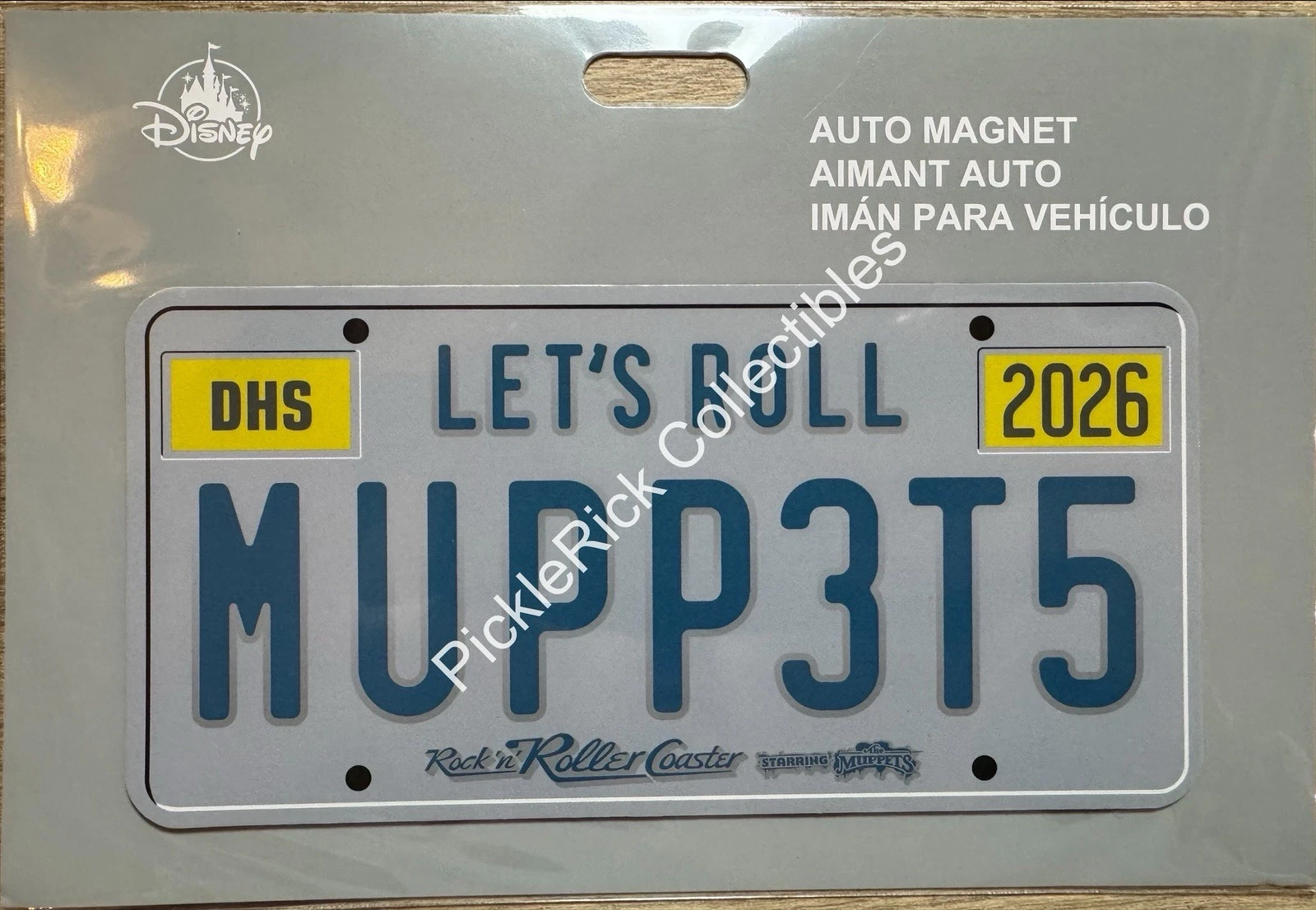 Disney Parks Magnet 2026 Rock ‘n’ Roller Coaster Muppets License Plate Lets Roll