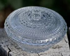 VINTAGE Covered Candy Dish With Lid Glass 1950's Made in USA