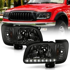 For 2001-2004 Toyota Tacoma Smoked LED DRL Headlights w/ Corner Signal Lamp Pair