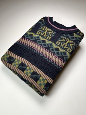 Oakland Vintage Wool Blend Jumper Mock Neck Knitted Sweater Men s L [362]