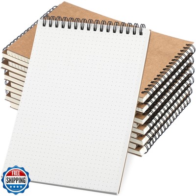 Engrowtic 12 Pcs Dot Grid Notebook Top Spiral Notebook A5 Size Bu