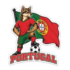 Portugal Flag Mascot National Team Soccer Football Big Vinyl Sticker Car Decal