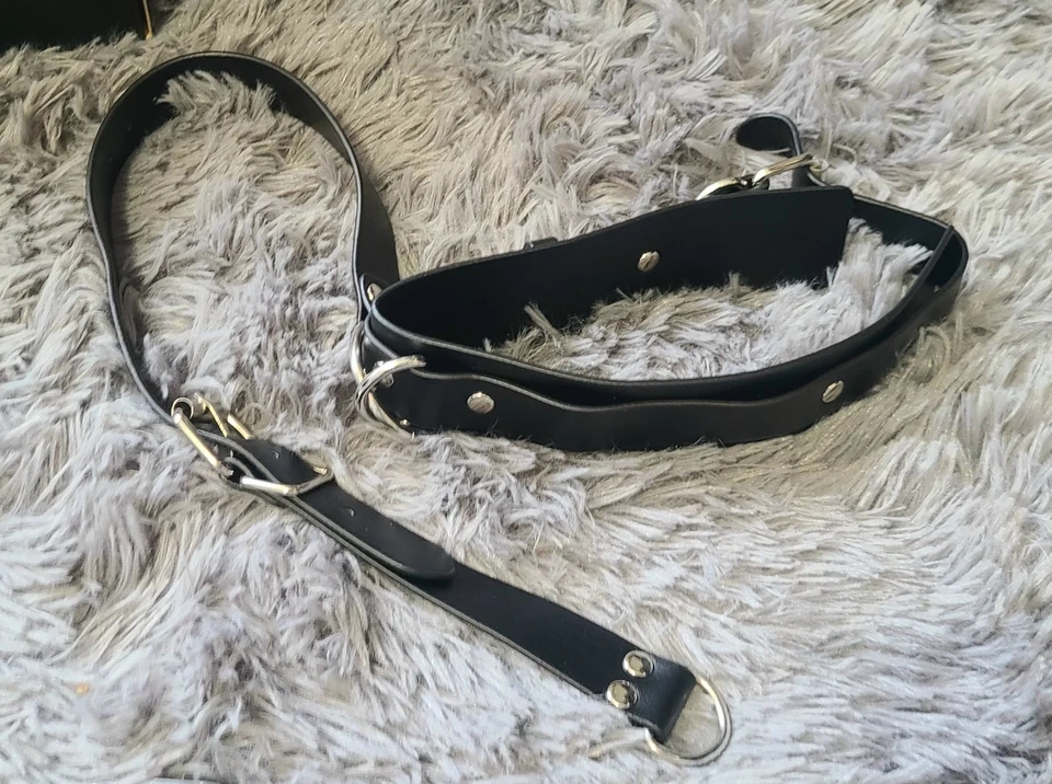 Juego de bondage sexual BDSM cabeza bola mordaza arnés liga y correas Foto 3 de 4