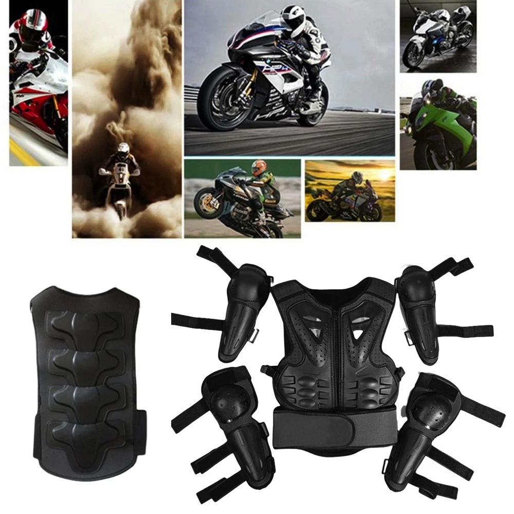 Veste De Protection Moto Pour Enfant - Gilet Avec Protections, Noir, Neuf Sous Emballage