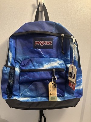 JanSport Backpack Book Bag Blue Lightning It s Electric Cross Town