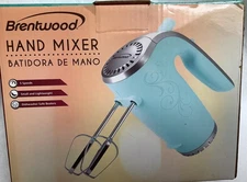 BRENTWOOD HM-48BL Lightweight 5-Speed 150-Watt Electric Hand Mixer (Blue)