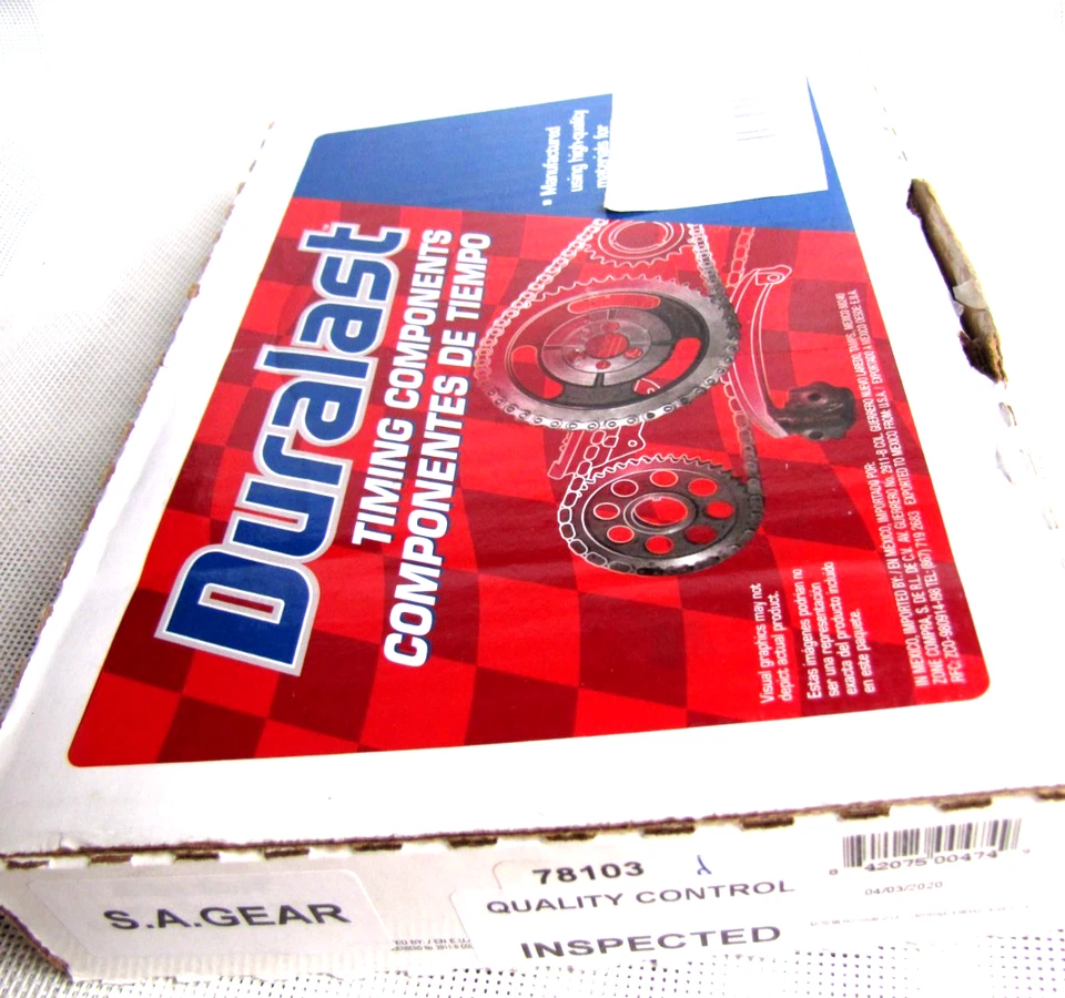 SA GEAR 78103- 273 318 340 360 Duralast .250 Double Roller Timing Chain 3 Keyway Foto 2 de 2